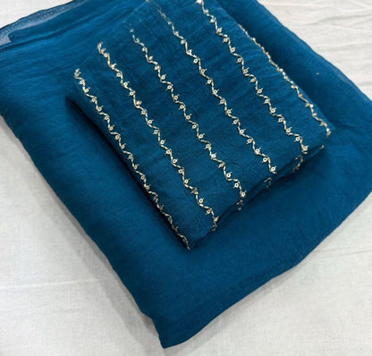 RANGOLI CRUSH SAREE WITH BITS SEQUENCE WORK BLOUSE