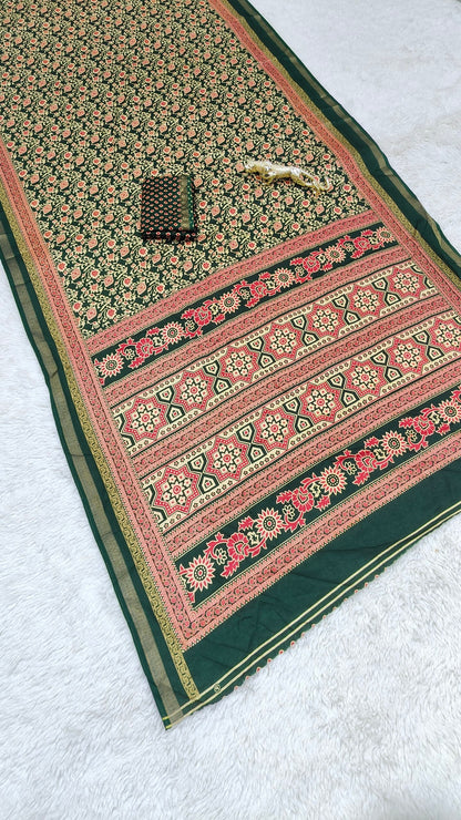 Design Soft Heavy Mall Cotton Silk Sarees