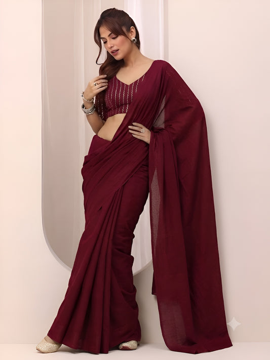 RANGOLI CRUSH SAREE WITH BITS SEQUENCE WORK BLOUSE