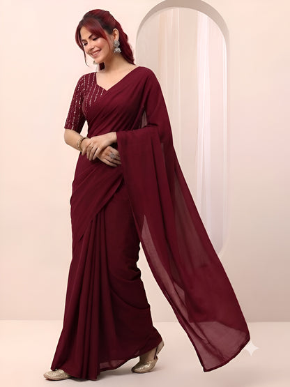 RANGOLI CRUSH SAREE WITH BITS SEQUENCE WORK BLOUSE