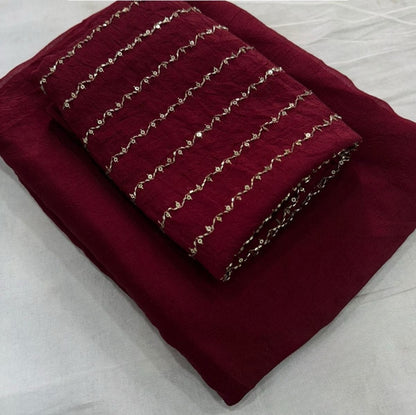 RANGOLI CRUSH SAREE WITH BITS SEQUENCE WORK BLOUSE
