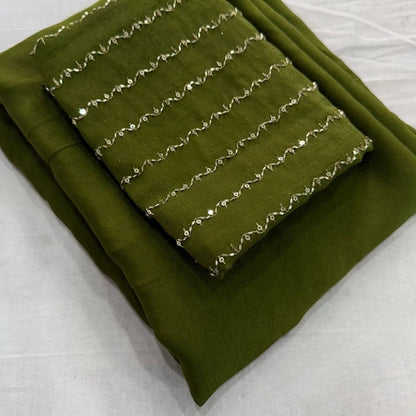 RANGOLI CRUSH SAREE WITH BITS SEQUENCE WORK BLOUSE
