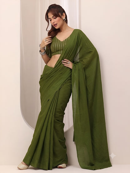 RANGOLI CRUSH SAREE WITH BITS SEQUENCE WORK BLOUSE
