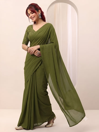 RANGOLI CRUSH SAREE WITH BITS SEQUENCE WORK BLOUSE