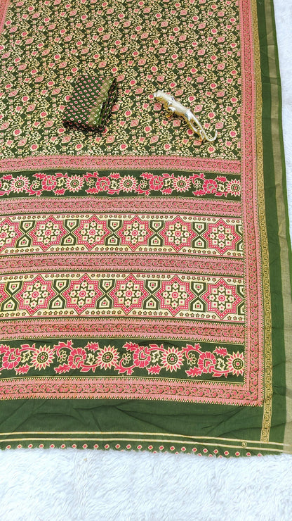Design Soft Heavy Mall Cotton Silk Sarees