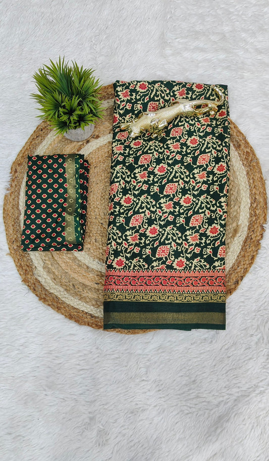 Design Soft Heavy Mall Cotton Silk Sarees
