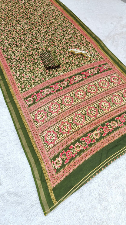 Design Soft Heavy Mall Cotton Silk Sarees