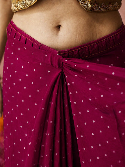Moss silk with Jaquard Butti Ready To Wear Saree