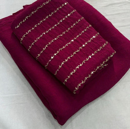 RANGOLI CRUSH SAREE WITH BITS SEQUENCE WORK BLOUSE