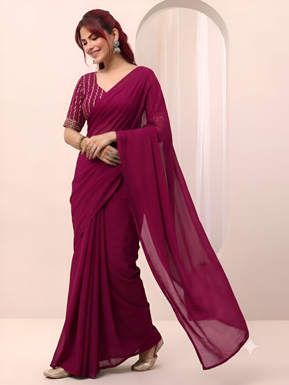 RANGOLI CRUSH SAREE WITH BITS SEQUENCE WORK BLOUSE