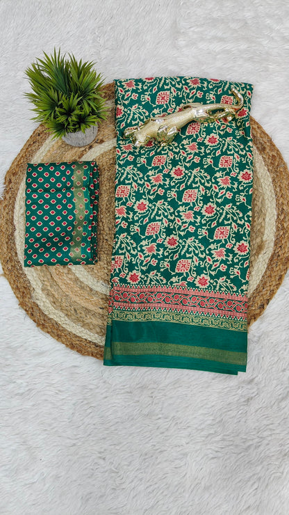 Design Soft Heavy Mall Cotton Silk Sarees