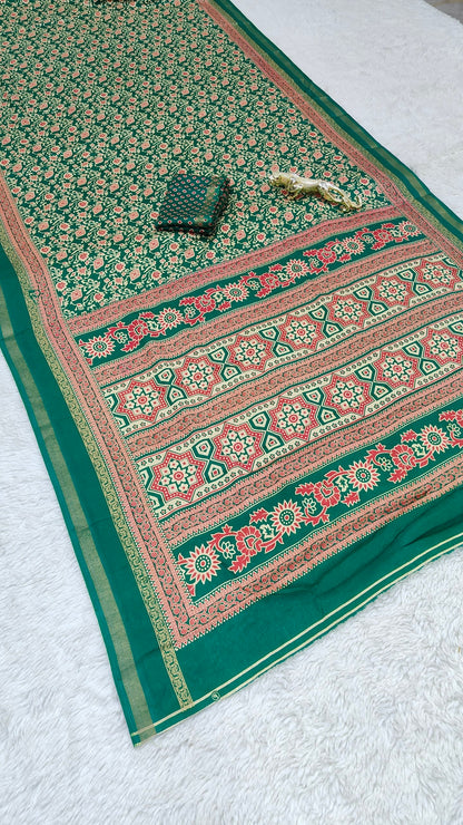 Design Soft Heavy Mall Cotton Silk Sarees