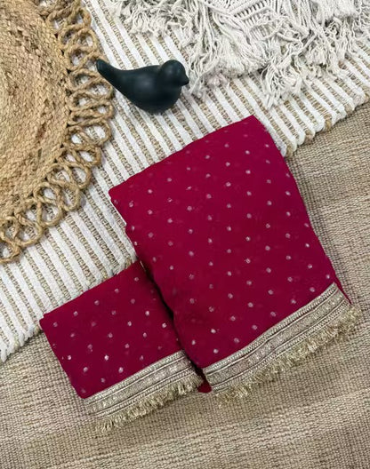 Moss silk with Jaquard Butti Saree