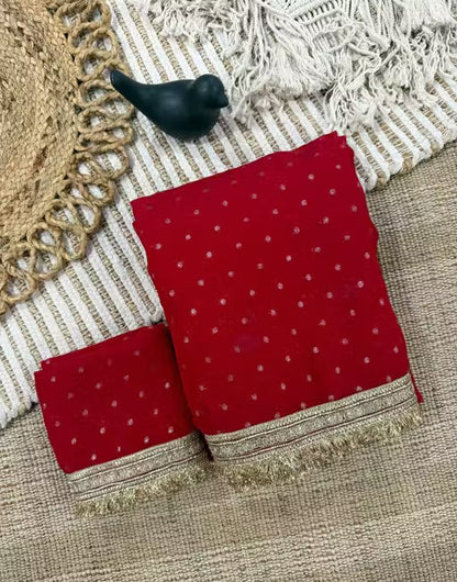 Moss silk with Jaquard Butti Saree