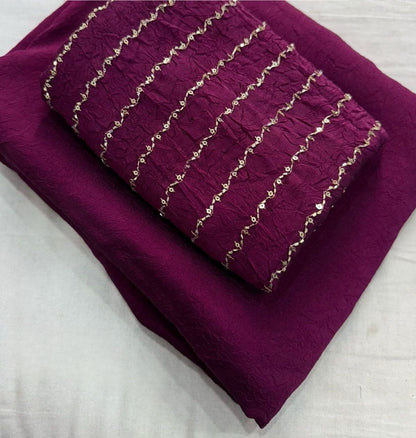 RANGOLI CRUSH SAREE WITH BITS SEQUENCE WORK BLOUSE