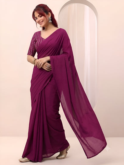 RANGOLI CRUSH SAREE WITH BITS SEQUENCE WORK BLOUSE