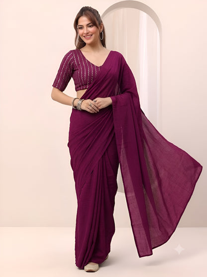 RANGOLI CRUSH SAREE WITH BITS SEQUENCE WORK BLOUSE