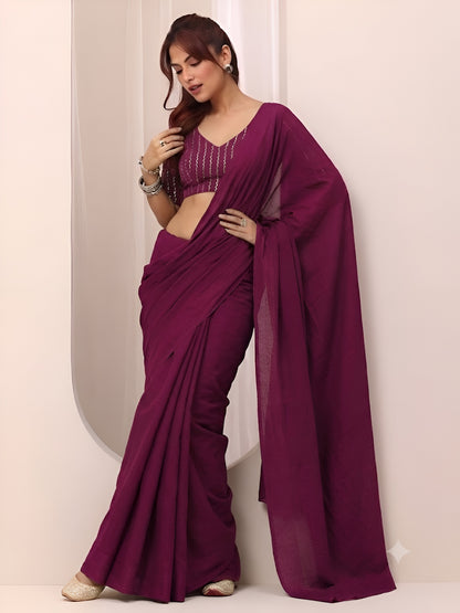 RANGOLI CRUSH SAREE WITH BITS SEQUENCE WORK BLOUSE