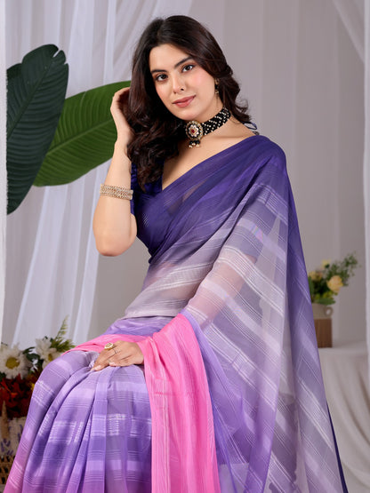 Premium Monsoon Collection Saree – Regal Purple Meets Vibrant Pink