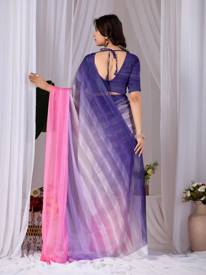 Premium Monsoon Collection Saree – Regal Purple Meets Vibrant Pink