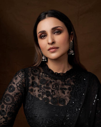 Heavy And Rich Georgatte With Embroidery Thread & Sequence Work