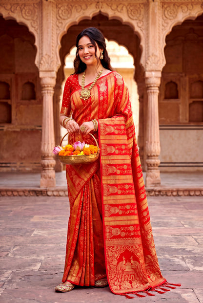 Design Lunch Premium Georgette Silk Jaqurad Weaving Saree Collection