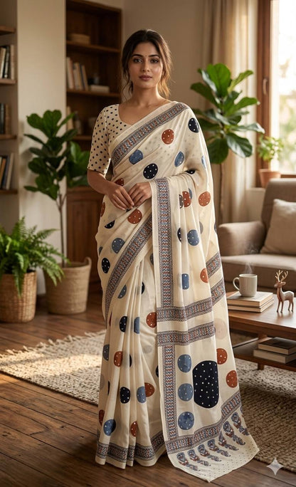 Beautiful Ajarakh print with Real mirror work and beautiful tussle