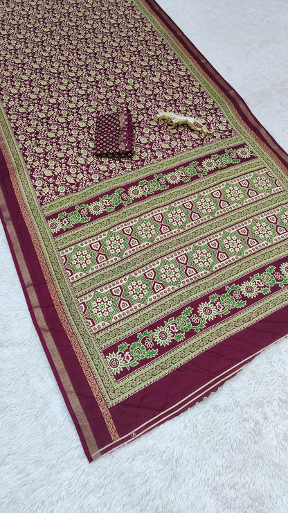 Design Soft Heavy Mall Cotton Silk Sarees